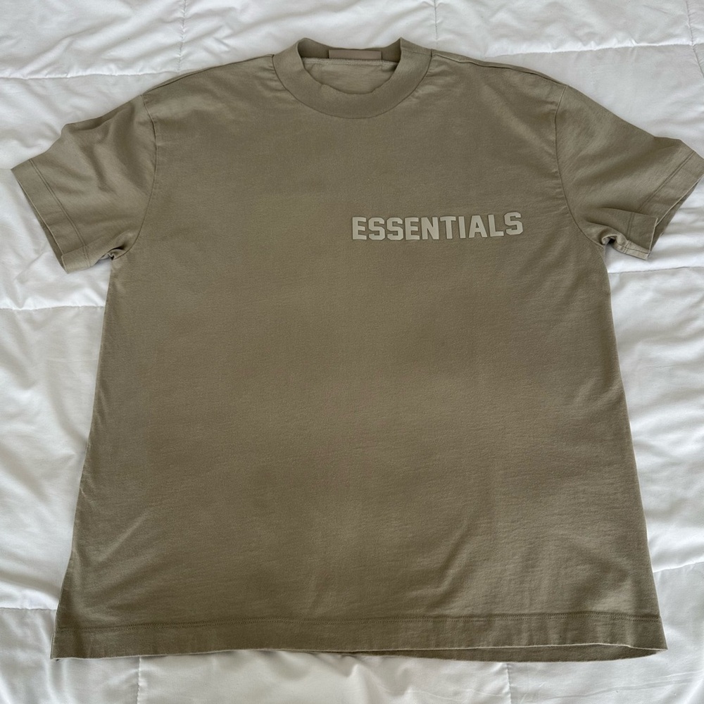 Essentials Tan Short Sleeve Tee Minimalist Design
